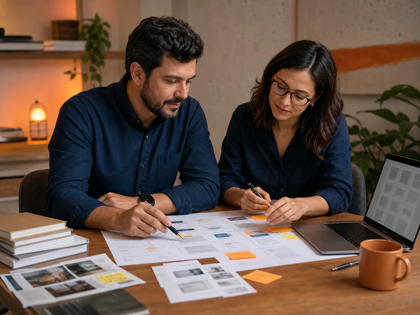 Empresário e estrategista organizando conhecimento original e fontes da empresa