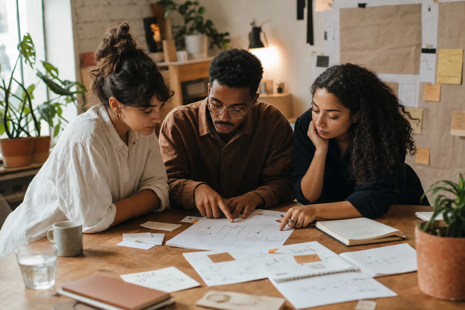 Equipe construindo uma estratégia de aquisição de clientes