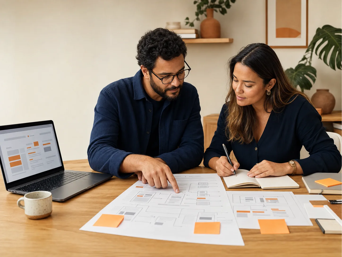 Empresário e estrategista analisando prioridades de conteúdo e visibilidade